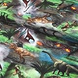 Baumwolljersey "Dinosaurier Stoff Dinos" - Hochwertiger Jersey Stoff/Dinostoff für Kinder ab 25 cm Länge