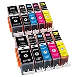 ESMOnline 10 komp. XL Tintenpatronen als Ersatz zu Canon PGI-520 / CLI-521 PGI520 CLI521 für Canon Pixma iP3600 iP4600 iP4700 MP540 MP550 MP560 MP620 MP630 MP640 MP980 MP990 MX860 MX870 (10er Set)