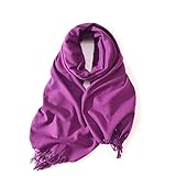 KARMA.DIEM Premium Schal – Cashmere & Merino Touch – Super Soft & Warm – XXL 180x65 cm – Damen & Herren – Farbe: violett – Stilvoll, Pflegeleicht & Geschenkidee