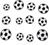 12 Stück Fußball Stoff Patch Stickerei Patch, Fußball bügeln auf Patch, Aufnäher fussball Fußball Stickereien Aufbügeln Bügelbild Ball für Jeans, Rucksäcke, Schals, Socken
