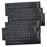 TSUOUKL 6 Stück, Deutsche Tastaturaufkleber, Schwarz, Kunststoff, Passend für jede Standard-Tastatur, Laptop-Tastatur, Apple-Tastatur