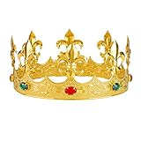 W WIDMANN MILANO Party Fashion - Krone mit Fleur-de-Lis aus Metall, Kostüm Accessoire für König und Königin, Karneval