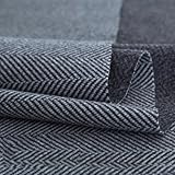 EffiFish Wollstoff mit Fischgrätenmuster, 150 x 100 cm, dickes warmes Material, für Herbst und Winter, Nähen, Jacken, Röcke, Polstervorhänge, Hellgrau