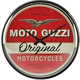 Nostalgic-Art Retro Wanduhr, Ø 31 cm, Moto Guzzi – Original Motorcycles – Geschenk-Idee für Biker, Original Lizenzprodukt (OLP), Große Küchenuhr, Vintage Design