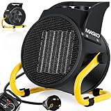Masko® Elektroheizer Heizlüfter Bauheizer 3KW Keramik Heizstrahler 3000 Watt Elektroheizgebläse elektrisch Heizgerät mit Thermostat mit 3 Heizstufen Elektroheizung Heizgebläse für Innen- Außeneinsatz