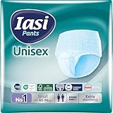 IASI Unisex-Pants mit hohem Schutz, 14 Einweghosen Größe S, Saugfähigkeit EXTRA, 14 Stück
