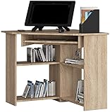 AKORD Schreibtisch L Form | ecktisch | Eck Schreibtisch für Home Office | Einfache Montage | 80x74x80 cm | Elegantes funktionales Design | 16 mm laminierte Platte | Farbe Eiche Sonoma OakSonoma