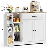 Xbro Küchenschrank mit 1 Schublade, 3-stufigem Türregal und großem Stauraum, Buffetschrank mit Kippsicherung und abgerundeten Ecken, für Küche, Wohnzimmer oder Schlafzimmer, 84 cm hoch,Vintage