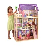 KidKraft 65092 Puppenhaus Kayla aus Holz mit Möbeln und Zubehör, Spielset mit drei Spielebenen für 30 cm große Puppen - Exklusiv bei Amazon