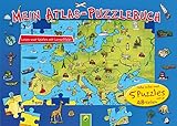 Mein Atlas-Puzzlebuch für Kinder ab 6 Jahren: Tolle Infos und 5 Puzzles mit je 48 Teilen. Lernen und spielen mit Lern-Effekt