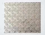 bestell-dein-Blech Metall Aluminium Riffelblech duett 2,5/4,0 mm stark - Tränenblech/Warzenblech Zuschnitt aus Alu Blech geriffelt walzblank natur Zuschnitt nach Maß Größe: 10 x 10 cm (100 x 100 mm)