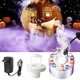 Ultraschall Vernebler,12 LED Nebelmaschine Mini,Nebelmaschine Halloween,Mini Nebelhersteller,Ultraschall Nebler Led,Mist Maker Wassernebler Fogger,Nebelgerät für Halloween Kürbis und Hexentopf,Party