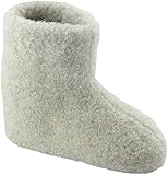 SamWo, 100% Reine Schafwolle Hausschuhe Wollhausschuhe Fußwärmer Hüttenschuhe Stiefel hellgrau Premium, FW 41-42 HGR Pr