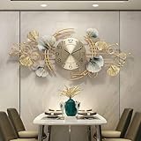 NNYCC Wanduhren für Wohnzimmer Wanduhr Silent Große Moderne Uhr Wandebene Kreative Mode Batteriebetrieben für Zuhause Wand 3D Kunst Dekor,Gold,L