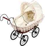 small foot Puppenwagen aus Rattan, inkl. Wäsche und beweglichem Verdeck, für Kinder ab 3 Jahre, 8755