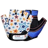 KIDDIMOTO Kinder Fahrradhandschuhe Fingerlose für Jungen und Mädchen/Fahrrad Handschuhe/Bike Kinder Handschuhe (Star, M (4-8y))