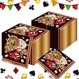 Tourima Casino Royale Servietten 20 Stück – 33×33cm Pokerkarten & Casino Chips Papier Servietten, Las Vegas Deko für Casino Spiele, Poker Table Partydeko, Pokerspiel & Vegas Legends Pokerset