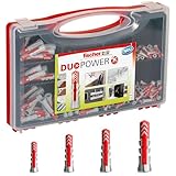 fischer Red-Box DuoPower, Sortimentsbox mit 280 DuoPower Dübeln (30 Stk. 5 x 25, 140 Stk. 6 x 30, 80 Stk. 8 x 40, 30 Stk. 10 x 50), vorsortiertes Dübel-Set für zahlreiche Baustoffe und Befestigungen