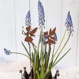 Storm's Gartenzaubereien Gartenstecker Elfe Rost - 2er Set Metall Elfen Figuren - Feen Deko für Garten, Beet - Balkon - Rostdeko Gartendeko Elfenfigur