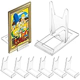 Juliyeh 6 Stück Tellerständer Acryl Ständer Kunststoff DVD Tellerhalter Schalenständer Telleraufsteller Schräger Klar Staffelei Display Aufsteller Teller für Bücher, Transparent, One Size, RK-01