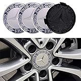 4 Stück Nabendeckel für Mercedes Benz 75MM Radnabenkappen Felgendeckel Felgenkappen Nabenkappen Wheel Caps Radnabenabdeckung