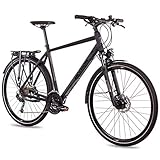 AirtracksHerren Trekking Fahrrad 28 Zoll Trekkingrad TR.2850 Schwarz Matt (52cm (Körpergröße 165-175cm))