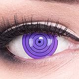 Meralens 1 Paar Farbige Anime Sharingan Kontaktlinsen Violet Rinnegan in lila perfekt zu Manga Hereos of Cosplay Halloween mit gratis Kontaktlinsenbehälter 12 Monatslinsen ohne Stärke
