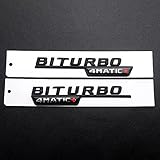 Embleme 2 STÜCKE ABS Auto Sie Body Trunk Fender Dekoration Abzeichen Aufkleber für Mercedes Benz V8 BITURBO 4MATIC Turbo 4MATIC+ Emblem GLK GLA CLA