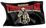 RAHMENLOS Original Design-Flagge: Deutschland-Fahne German Firefighter für die Feuerwehr