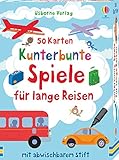 50 Karten: Kunterbunte Spiele für lange Reisen: mit abwischbarem Stift (50-Karten-Reihe)