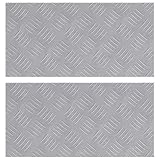 vidaXL Aluminium Riffelbleche 2 Stück Anti Rutsch 50X25 cm Gebürstet Robustes für Innen Außen Nutzung Treppenstufen Industrielle Gerippte Matten Metall Gewerbliche Sicherheit
