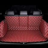 Kofferraumwanne aus Leder für Audi Q3 Sportback 2019–2023, Ladeschale, verschleißfeste Schutzpolsterung, Teppiche, Innenzubehör, Farbe: A-Rot