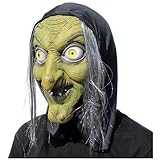 Fartoni Realistische Hexenmaske einer alten Frau für Halloween-Kostüme, ideal für Horror-Cosplay, Gruselpartys, Horrorevents oder unheimliche Theateraufführungen.