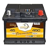 Starterbatterie 12V 45 Ah 450A Adler PKW-Batterie 54599 statt 35Ah 40Ah 42Ah 44Ah