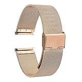 TRUMiRR 18mm Uhrenarmband Mesh Edelstahl Metallarmband für 36mm Daniel Wellington, Nokia/Withings Activite/Pop/Steel HR 36mm, Fossil Gen 4 Q Venture HR/Gen 3 Q Venture/Fossil Q Tailor