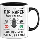 Käfer Liebhaber Tasse Geschenk Die Käfer Rufen An Geschenkidee Becher (Schwarz)