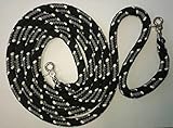 Pferdeseile_DE Baumwollzügel extra schwer Kernmantelseil 3,00 mtr schwarz/grau/Natur geschlossen