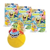 INKEE SpongeBob 3er Pack - Badebomben Kinder mit Überraschung - SpongeBob Schwammkopf Spielzeug zum Sammeln - 3x Badekugeln 80g mit Burgergummi-Aroma und Jojobaöl, Türkis oder Gelb