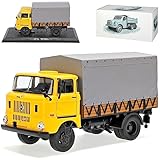 IFA W 50L DDR LKW Gelb mit Plane 1965-1990 1/43 Atlas Modell Auto mit individiuellem Wunschkennzeichen