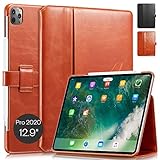 KAVAJ Lederhülle London geeignet für Apple iPad Pro 12.9" 2020 Hülle Cover Cognac-Braun aus echtem Leder mit Stifthalter. Dünnes Echtleder Smart Case Schutzhülle Tasche