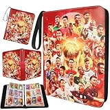 Fußball Karten Sammelalbum 900 Karten – Kartenalbum mit 50 Seiten für Fußballkarten – 9-Fächer Sammelmappe für Fußball Sammelkarten