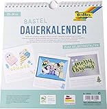 folia 23600 - Dauerkalender, Bastelkalender, mit Spiralbindung, 23 x 24 cm, weiß, für Bilder und Fotos bis max. 13 x 18 cm