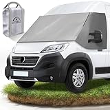 NATURIZ® FIAT Ducato Frontscheibenabdeckung – hochwertige, wetterfeste Thermomatte außen mit effektivem Sonnenschutz für Wohnmobile – passend für Ducato, Jumper, Boxer 2006–2025 (Grau)