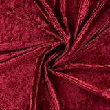 Pannesamt Meterware | 1 Meter | 26 Farben | Brilliant Samt | 145 cm breit | Stoff | Velour (Dunkel Rot)