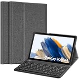 FINTIE Tastatur Hülle für Samsung Galaxy Tab A8 10.5 Zoll 2022/2021 SM-X200/X205/X207 - Keyboard Cover mit Magnetisch Abnehmbarer Deutsches Layout Tastatur, Dunkelgrau