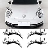 CTB Augenbrauen Scheinwerfer Aufkleber Wimpern Leichte Autoaufkleber Auto Wimpern Aufkleber Abnehmbarer Wimpern-Autoaufkleber, Modifizierter Autoaufkleber, Dekorativer KöRperaufkleber, Auto-Styling