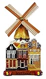 Souvenir Magnet Holland Windmühle 11 x 6,5 x 1,5 cm Gracht Haus Deko GMTX 16718
