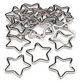 Baker Ross Schlüsselringe aus Metall in Sternform (20 Stück) – Schlüsselringe aus Metall perfekt zum Befestigen an Schlüsselanhängern,Metallisch