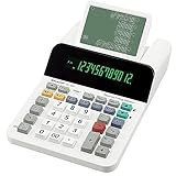 Sharp EL-1501 Anzeigender Tischrechner (Paper& Ink-Free, 12-stelliges und 5-zeiliges LCD Display, Batteriebetrieb) Weiß
