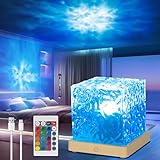 Ocean Lamp, Sternenhimmel Projektor Kinde, 16 RGB Polarlicht Lampe, USB Wiederaufladbar Nordlicht Projektor, Aurora Light mit Fernbedienung, Wasserwellen Lampe für Zimmer Deko, Kinder Geschenk